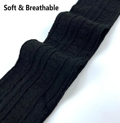 Vista 5 de Bestjybt Calcetines altos extra largos para mujer, calcetines de punto de algodón por encima de la rodilla