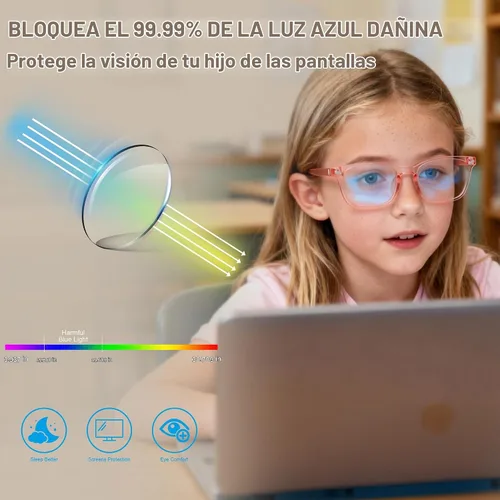Vista 2 de AZorb 2Pack Gafas de Bloqueo de Luz Azul para Niños - TR90 Gafas de Pantalla de Computadora Irrompibles para Niños y Niñas Paquete A1-2