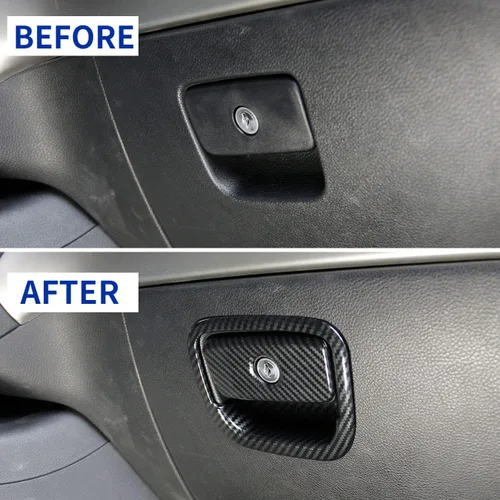 Vista 6 de crosselec Cubierta de interruptor de mango de caja de guantes de fibra de carbono para Dodge Durango 2011-2022 negro