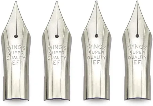 Vista 10 de 2 puntas especiales de repuesto para pluma estilográfica, perfectas para bolígrafo piloto 78G 88G KaKuno (1 punta F plateada y 1 punta EF plateada)