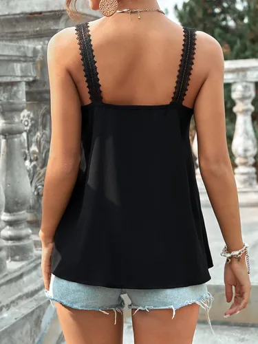 Vista 2 de SheIn Camisola casual sin mangas con cuello en V y tirantes para mujer
