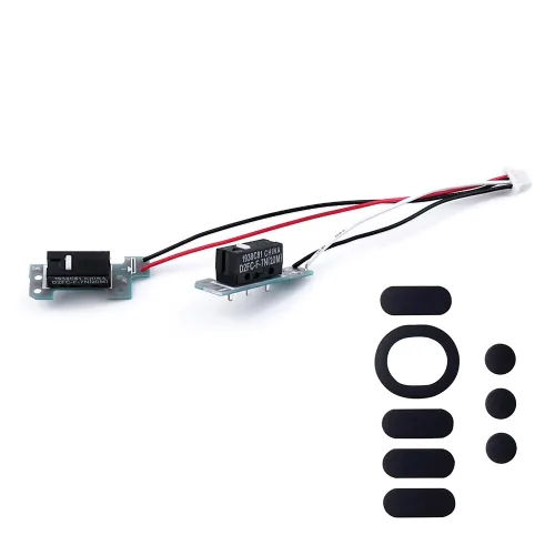 Vista 5 de HUYUN Botón del interruptor del ratón Micro interruptor de reemplazo de placa circular para ratón Logit G304 G305 Gaming (con interruptor D2FC-7-H)