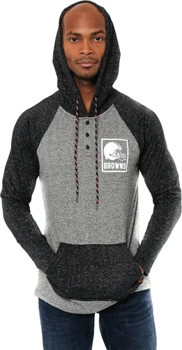 Vista 19 de Ultra Game - Sudadera con capucha de vellón para hombre con cuello Henley de la NFL Negro