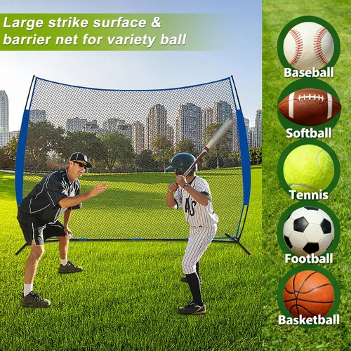 Vista 4 de Baseball Barrier Backstop Net Heavy Duty Portable with Carry Bag for Softball Lacrosse Training for Backyard Adults Practice