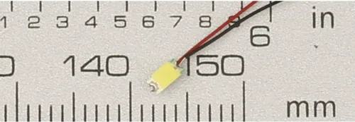 Vista 2 de 20pcs precableado 1206 blanco SMD LED emisor de luz diodo DC 3V Micro Litz longitud 7.8 pulgadas (7.9 in) soldado mini luces LED para bricolaje