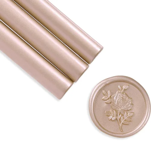 Vista 17 de UNIQOOO Mavailable - Varillas de cera para sellar con pistola de pegamento para sello de cera, dorado antiguo metálico, ideal para invitaciones
