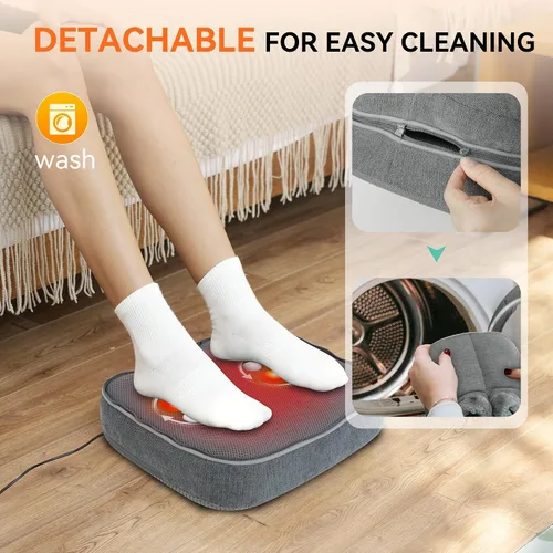 Vista 6 de Snailax Shiatsu - Masajeador de pies con calor, máquina eléctrica de masaje de pies para neuropatía, fascitis plantar, calentadores de pies