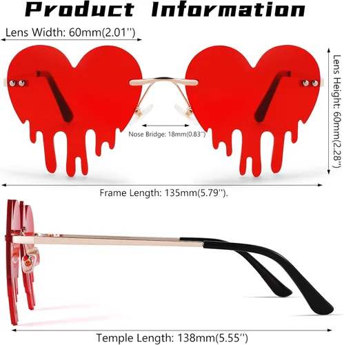 Vista 4 de Pro Acme Halloween Glasses Y2K Shades Metal Frameless Trendy Eyewear UV 400 Protection