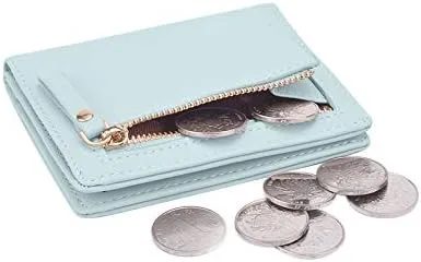 Vista 2 de AnnabelZ Billetera pequeña de cuero plegable para mujer, mini monedero corto