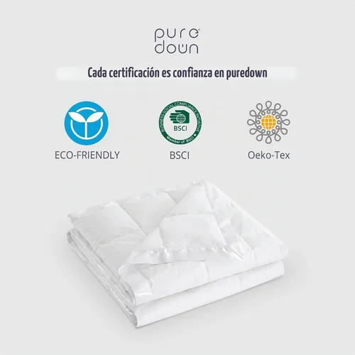 Vista 7 de Manta blanca liviana de plumón con tejido de satén Puredown, Algodón, Blanco, King 01 Blanco