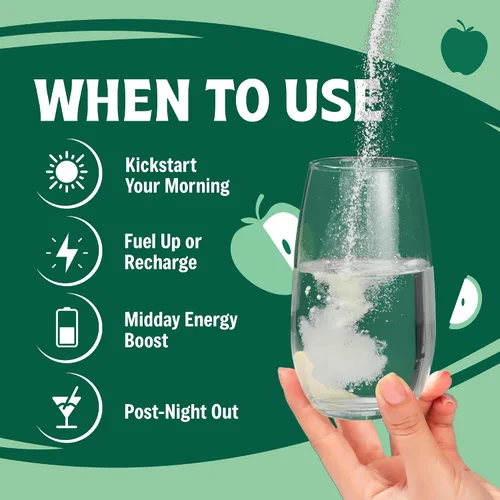 Vista 5 de Polvo de electrolitos – Mezcla de hidratación de manzana crujiente sin azúcar 90 porciones Keto, vegano, sin gluten Electrolitos naturales