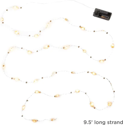 Vista 3 de Hallmark Recuerdo 2021, perlas decorativas de 30 luces de Navidad, 9.5 pies