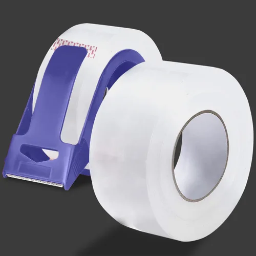 Vista 7 de Cinta de embalaje resistente, paquete de 2 con un dispensador, 2.4 mil, 1.88 pulgadas x 110 yardas, repuestos de cinta de embalaje para embalaje
