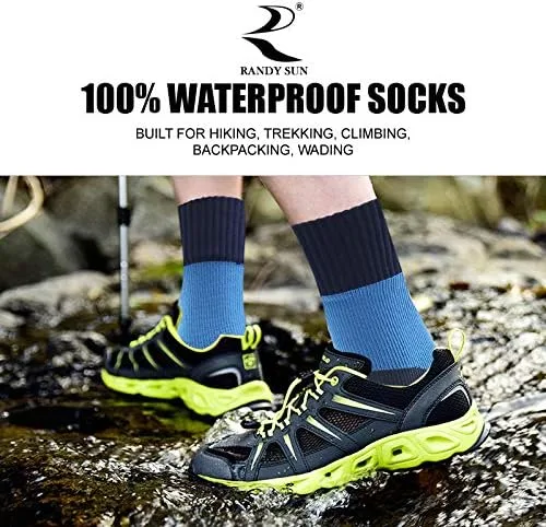 Vista 4 de RANDY SUN - Calcetines 100% impermeables, unisex, para practicar senderismo, caminar, correr, esquiar, etc
