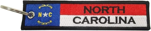 Vista 2 de Luso Aviation Llavero de la bandera de Carolina del Norte, 100% bordado