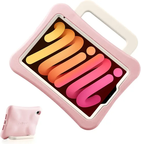 Vista 12 de Funda para Niños para iPad mini 7 (A17 Pro) 2024/iPad Mini6 2021, Peso Ligero Resistente/A Prueba de Golpes/A Prueba de Caídas con Asa/Soporte