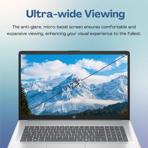 Vista 4 de HP Laptop empresarial con pantalla táctil de 17 pulgadas 2025, Intel Ultra 7 255U (máximo 5.2 GHz), pantalla táctil antirreflejos HD+ de 17.3