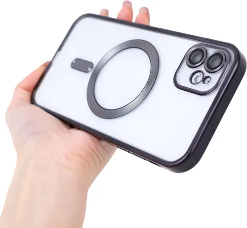 Vista 4 de Matallic - Funda transparente brillante para iPhone 11, compatible con Magsafe con protección completa de cámara chapada