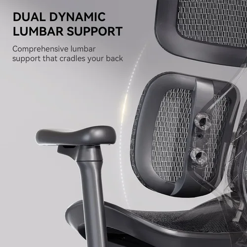 Vista 4 de SIHOO Doro S100 Ergonomic Office Chair - Dual Dynamic Lumbar Support, 4D Coordinated Armrests, 5-Level Adjustable Backrest, Recline Angle 135-degree