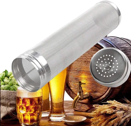 Vista 5 de Filtro de tolva seca de cerveza, filtro de lúpulo de acero inoxidable, filtro de malla micrón, cartucho de filtro de cerveza (2.8 x 11.8 pulgadas)