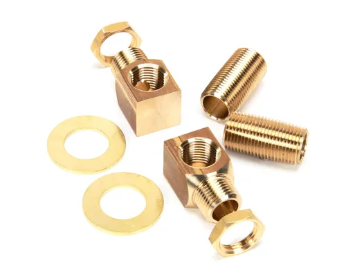 Vista 4 de T&S Brass B-0230-K Kit de Instalación para Grifos Estilo B-0230. Dos codos cortos, pezones, tuercas de seguridad y arandelas que proporcionan