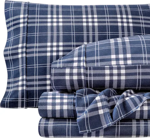 Vista 14 de Bare Home - Juego de sábanas de franela de doble cepillado para mayor suavidad y comodidad, 100 % algodón, aterciopelado, suave, pesado, bolsillo