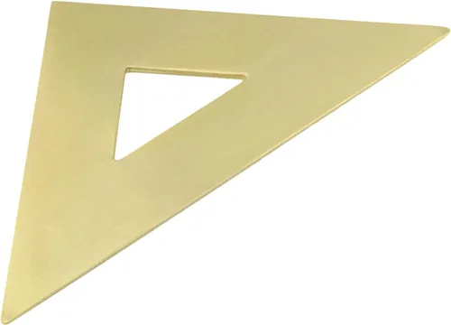 Vista 3 de HEVSTIL Regla triangular 45/90 grados, metal de latón para dibujar/dibujar