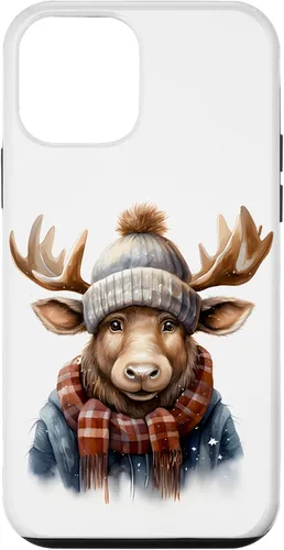 Vista 16 de Cute Moose with Winter Hat & Scarf Case for iPhone 17