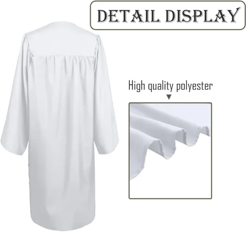Vista 3 de Bata de coro mate para juez de iglesia, disfraz de bautismo, vestido de graduación, bata de púlpito y batas de pastor