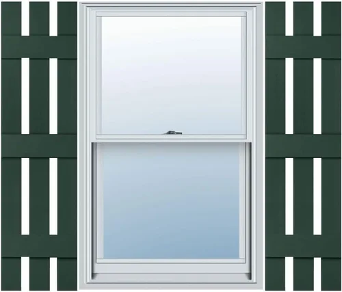Vista 7 de Mid America Board and Batten - Persiana estándar de vinilo con 3 tablas espaciadas de 12 pulgadas (1 par) - 12 x 55 002 negro