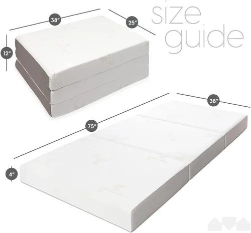 Vista 3 de Milliard Colchón plegable en tres partes con funda lavable (Twin)