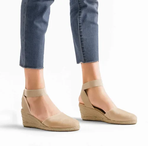Vista 6 de DREAM PAIRS - Sandalias de cuña con correa elástica en el tobillo, para mujer