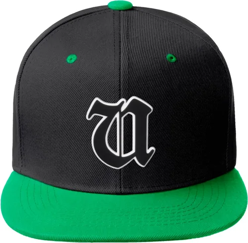 Vista 1183 de Daxton Gorra clásica con visera de billete plano con letras del alfabeto inglés antiguo de la A a la Z