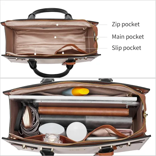 Vista 3 de BOSTANTEN Bolso de cuero para mujer, bolso de diseñador con asa superior, bolso cruzado, Bolsas colgantes de cuero para mujer