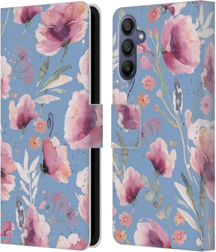 Vista 51 de Head Case Designs Officially Licensed Ninola Abstract Poppies Lilac Floral Leather Wallet Case Compatible with Samsung Galaxy A07 4G
