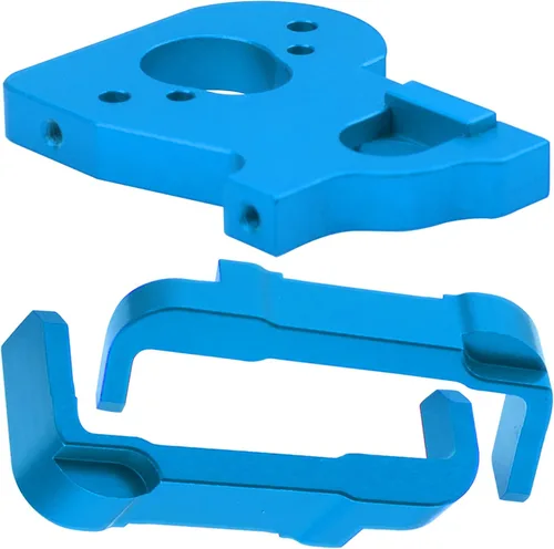 Vista 2 de Soporte de montaje de motor de metal y soporte de batería compatible con Wltoys 144001 144002 124016 124017 124019 124018 RC Car (azul)