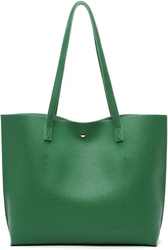 Vista 3 de Dreubea - Bolsa de hombro y de mano de piel sintética suave para mujer, con borla, de gran capacidad