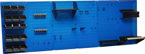 Vista 4 de Organizador de herramienta control de pared 30-WRK-800WB panel perforado mesa de trabajo de metal, master, 30-WRK-800 BUB Tablero de clavijas azul