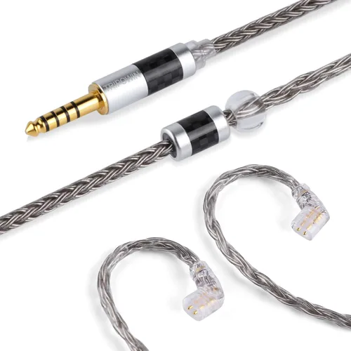 Vista 6 de Linsoul Tripowin Zonie cable SPC para auriculares de 16 núcleos, chapado en plata