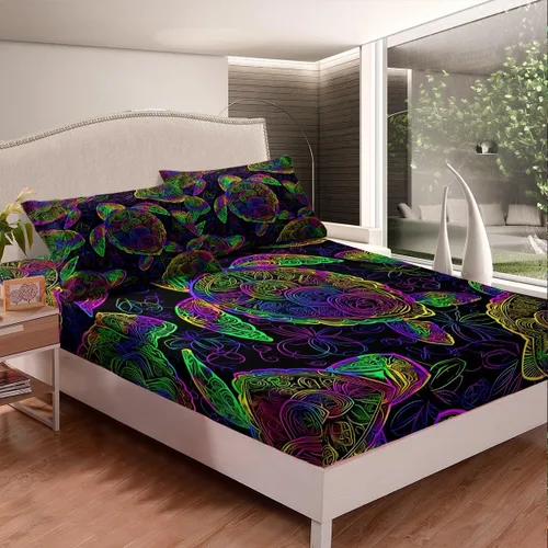 Vista 23 de Feelyou Juego de sábanas para niños con diseño de aguacate, ropa de cama bonita con frutas para niños y niñas, 1 sábana encimera y 1 sábana bajera