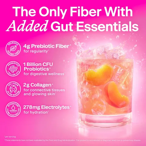 Vista 4 de Belli Welli Suplemento de Fibra, Polvo de Fibra con Probióticos Paquete de Viaje para Mujeres con Colágeno y Electrolitos para la Salud Intestinal