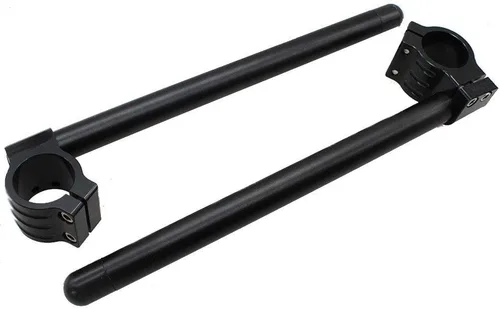 Vista 5 de 30 mm 7/8" Manubrio de motocicleta de aluminio CNC, tubo de horquilla con clip, reemplazable, apto para bicicleta universal Cafe Racer, negro