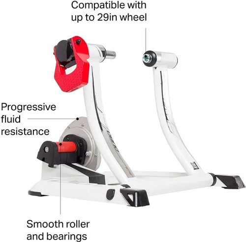 Vista 5 de Elite Unisex - Adult Roller Trainer Cubo Power Fluid 2012/2013 Exercise Bike, Silver/White, One