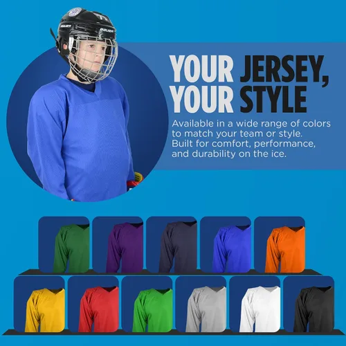 Vista 5 de Sports Unlimited Hockey Jersey, Adult and Youth Hockey Practice Jerseys Negro