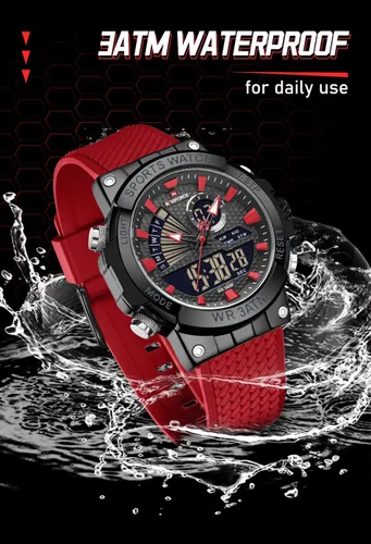 Vista 5 de NAVIFORCE Relojes militares para hombre, reloj táctico deportivo al aire libre para hombre, fecha, semana, multifunción, digital, analógico