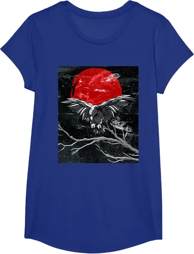 Vista 63 de Red Moon Raven - Camiseta japonesa de cuervo negro, Negro, S