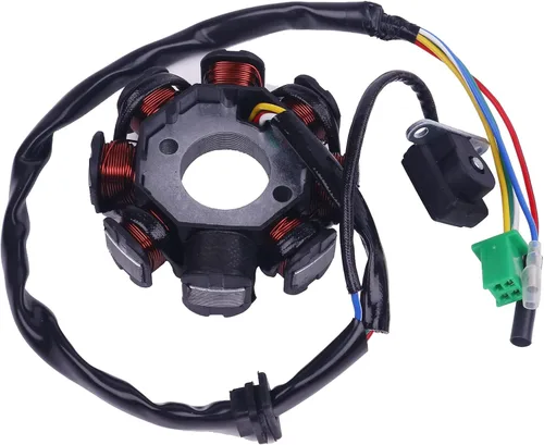 Vista 2 de Glixal GY6 125cc 150cc Alternador de 8 bobinas Magneto Estator para 152QMI 157QMJ Ciclomotor chino Scooter ATV Go Kart Quad Motor Taotao Jonway