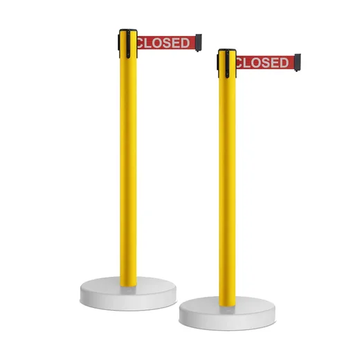 Vista 39 de Crowd Control Warehouse - CCW Juego de 2 puntales retráctiles de barrera de cinturón, base rellenable de agua MSH630-11 cinturón de pie, cinturón