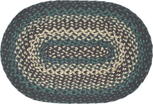 Vista 7 de VHC Brands Pine Grove, Mantel individual para mesa de comedor, yute trenzado, ovalado, verde, 10x16