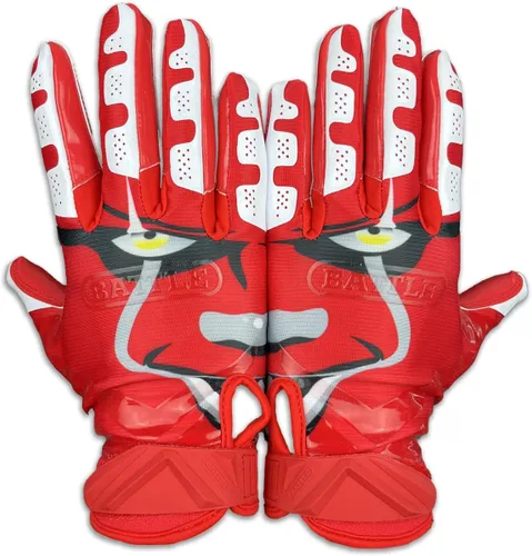 Vista 8 de Battle Sports - Guantes de fútbol americano para receptor abierto con dorso de mano, ultraadherentes y con agarre, antideslizantes, para adultos